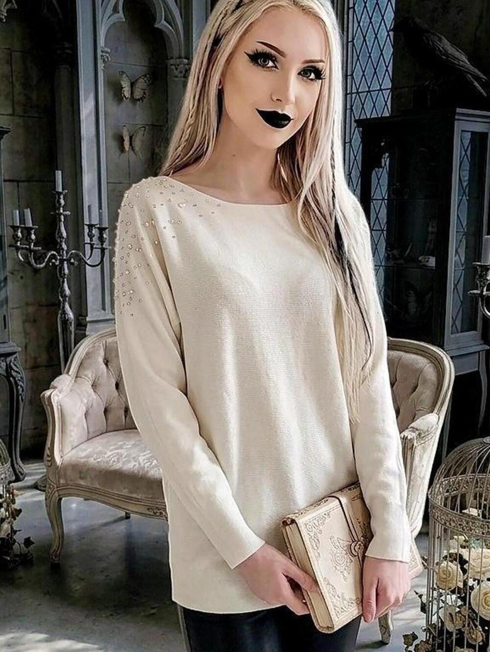 Cozy Oversized Chunky Knit Sweater Casual Fall Pullover Size XL